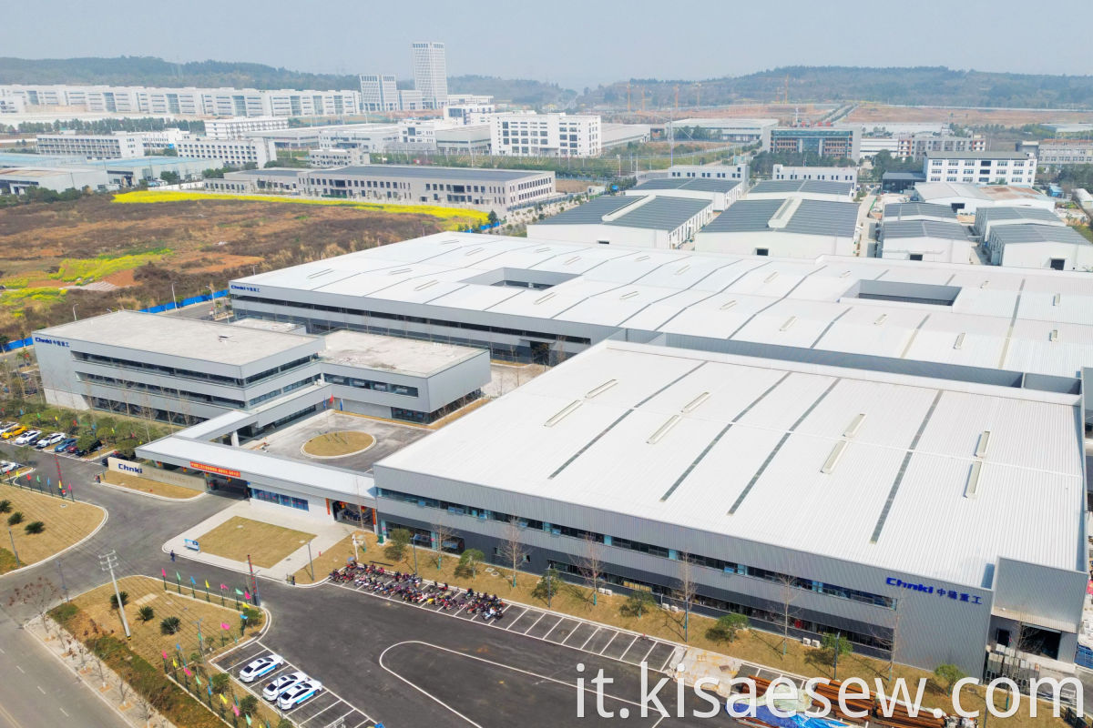 Chnki sewing machine factory aerial view